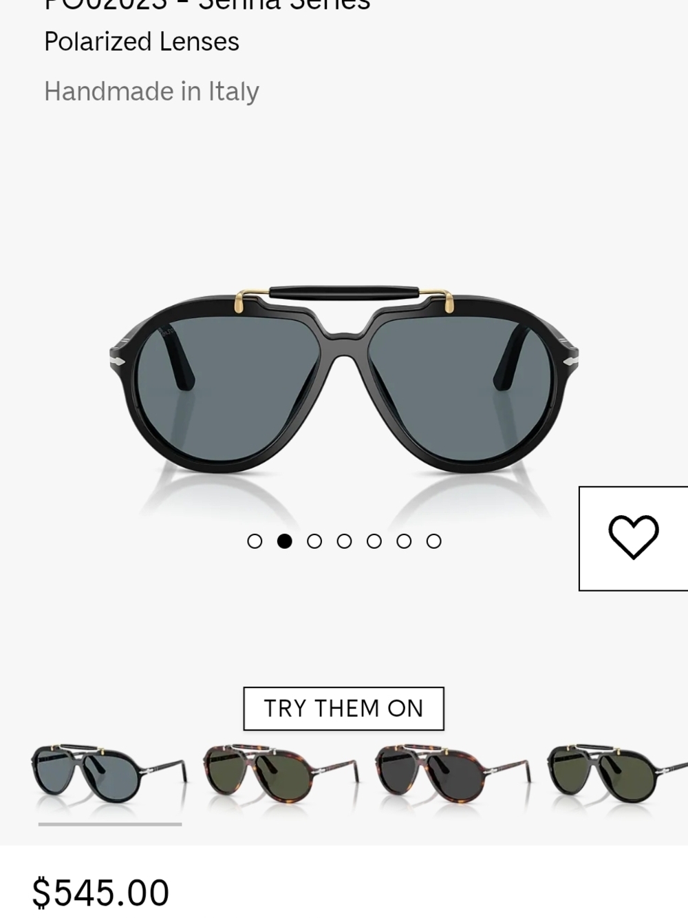 Persol Senna Black Frame Sunglasses with Gold Details